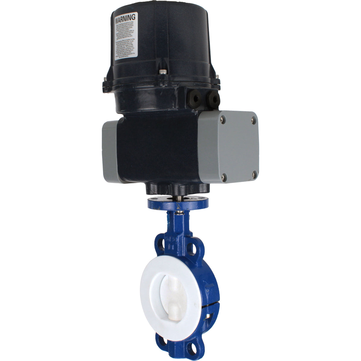 Butterfly valves Elephant WBV3434Pf-2W-Fb-H lined interflanged, body - carbon steel WCB, disc - carbon steel WCB, seal - PTFE, with electric quarter turn actuator Elephant QTSA-N-EM-O0-220VAC