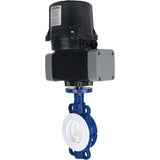 Butterfly valves Elephant WBV3434Pf-2W-Fb-H lined interflanged, body - carbon steel WCB, disc - carbon steel WCB, seal - PTFE, with electric quarter turn actuator Elephant QTSA-N-EM-O0-220VAC