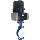 Butterfly valves Elephant WBV3434Pf-2W-Fb-H lined interflanged, body - carbon steel WCB, disc - carbon steel WCB, seal - PTFE, with electric quarter turn actuator Elephant QTSA-N-EM-O0-220VAC