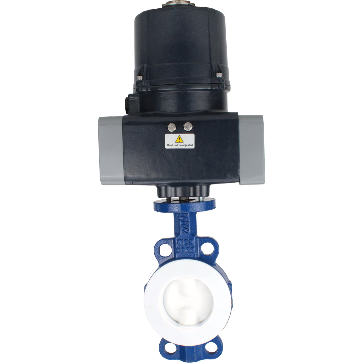Butterfly valves Elephant WBV3434Pf-2W-Fb-H lined interflanged, body - carbon steel WCB, disc - carbon steel WCB, seal - PTFE, with electric quarter turn actuator Elephant QTSA-N-EM-O0-220VAC