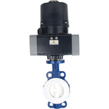 Butterfly valves Elephant WBV3434Pf-2W-Fb-H lined interflanged, body - carbon steel WCB, disc - carbon steel WCB, seal - PTFE, with electric quarter turn actuator Elephant QTSA-N-EM-O0-220VAC