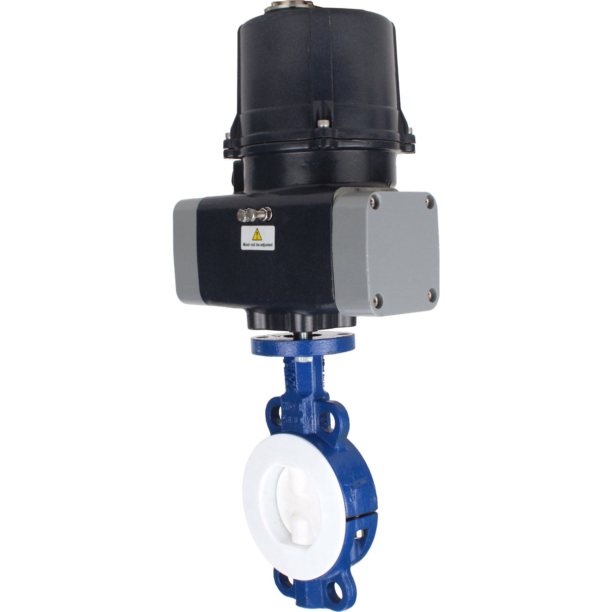 Butterfly valves Elephant WBV3434Pf-2W-Fb-H lined interflanged, body - carbon steel WCB, disc - carbon steel WCB, seal - PTFE, with electric quarter turn actuator Elephant QTSA-N-EM-O0-220VAC