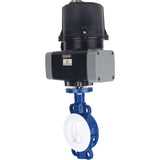 Butterfly valves Elephant WBV3434Pf-2W-Fb-H lined interflanged, body - carbon steel WCB, disc - carbon steel WCB, seal - PTFE, with electric quarter turn actuator Elephant QTSA-N-EM-O0-220VAC