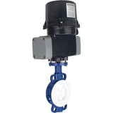 Butterfly valves Elephant WBV3434Pf-2W-Fb-H lined interflanged, body - carbon steel WCB, disc - carbon steel WCB, seal - PTFE, with electric quarter turn actuator Elephant QTSA-N-EM-O0-220VAC
