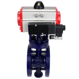 Vanne papillon d'eau Elephant WBV3EX-3432M-1W-F-ISO, matériau du corps - Acier au carbone, matériau du disque - Acier inoxydable AISI 316, joint - Métal, actionneur pneumatique PA-SA avec ressorts de rappel, 4M310-08 24V