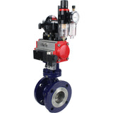 Vanne papillon d'eau Elephant WBV3EX-3432M-1W-F-ISO, matériau du corps - Acier au carbone, matériau du disque - Acier inoxydable AISI 316, joint - Métal, actionneur pneumatique PA-SA avec ressorts de rappel, 4M310-08 24V, BKV APL-210N BPV AFC2000