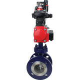 Vanne papillon d'eau Elephant WBV3EX-3432M-1W-F-ISO, matériau du corps - Acier au carbone, matériau du disque - Acier inoxydable AISI 316, joint - Métal, actionneur pneumatique PA-SA avec ressorts de rappel, 4M310-08 24V, BKV APL-210N BPV AFC2000
