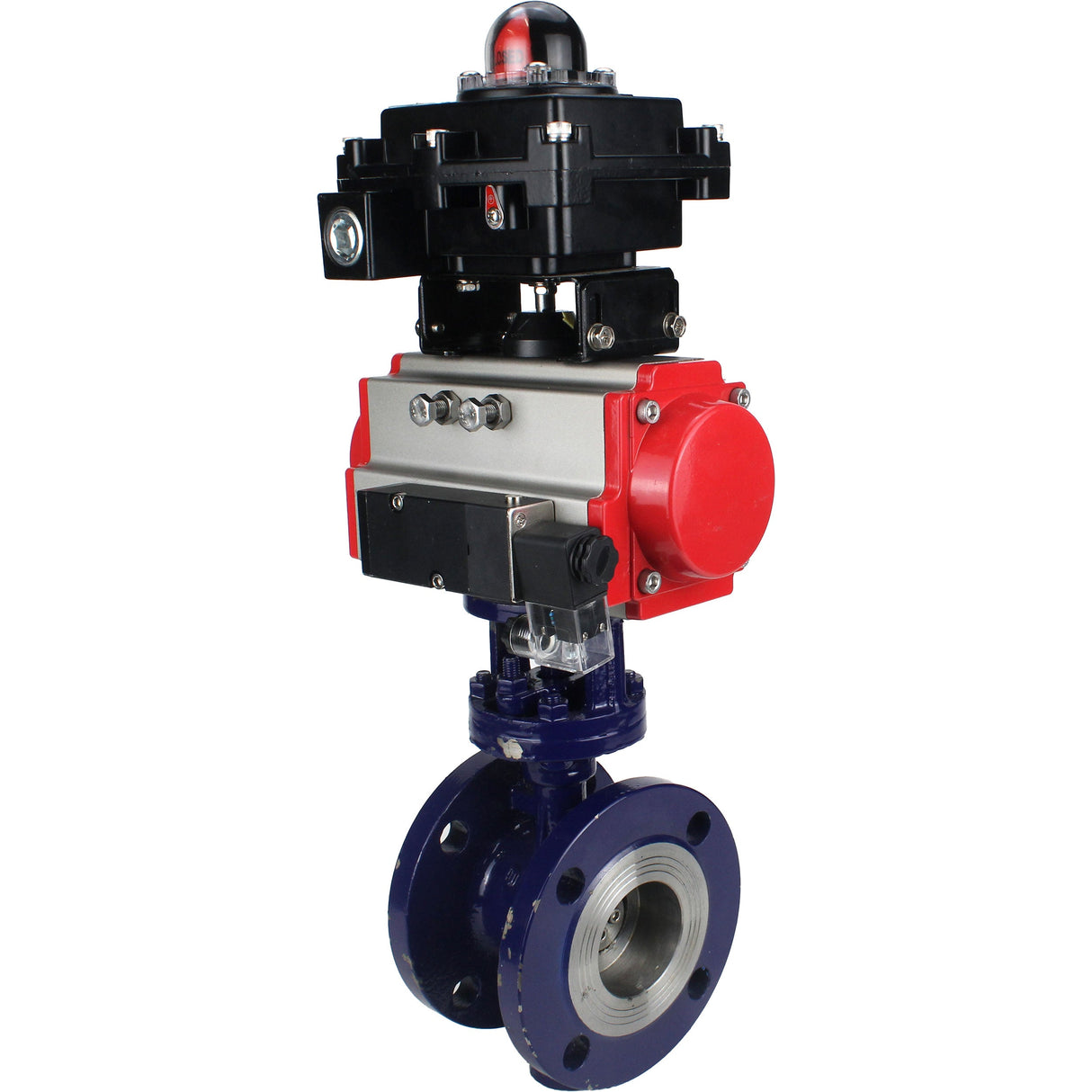 Vanne papillon d'eau Elephant WBV3EX-3432M-1W-F-ISO, matériau du corps - Acier au carbone, matériau du disque - Acier inoxydable AISI 316, joint - Métal, actionneur pneumatique PA-SA avec ressorts de rappel, 4M310-08 24V, BKV APL-410N EX