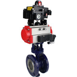 Vanne papillon d'eau Elephant WBV3EX-3432M-1W-F-ISO, matériau du corps - Acier au carbone, matériau du disque - Acier inoxydable AISI 316, joint - Métal, actionneur pneumatique PA-SA avec ressorts de rappel, 4M310-08 24V, BKV APL-410N EX