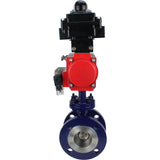 Vanne papillon d'eau Elephant WBV3EX-3432M-1W-F-ISO, matériau du corps - Acier au carbone, matériau du disque - Acier inoxydable AISI 316, joint - Métal, actionneur pneumatique PA-SA avec ressorts de rappel, 4M310-08 24V, BKV APL-410N EX