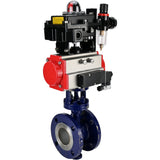 Vanne papillon d'eau Elephant WBV3EX-3432M-1W-F-ISO, matériau du corps - Acier au carbone, matériau du disque - Acier inoxydable AISI 316, joint - Métal, actionneur pneumatique PA-SA avec ressorts de rappel, 4M310-08 24V, BKV APL-410N EX BPV AFC2000