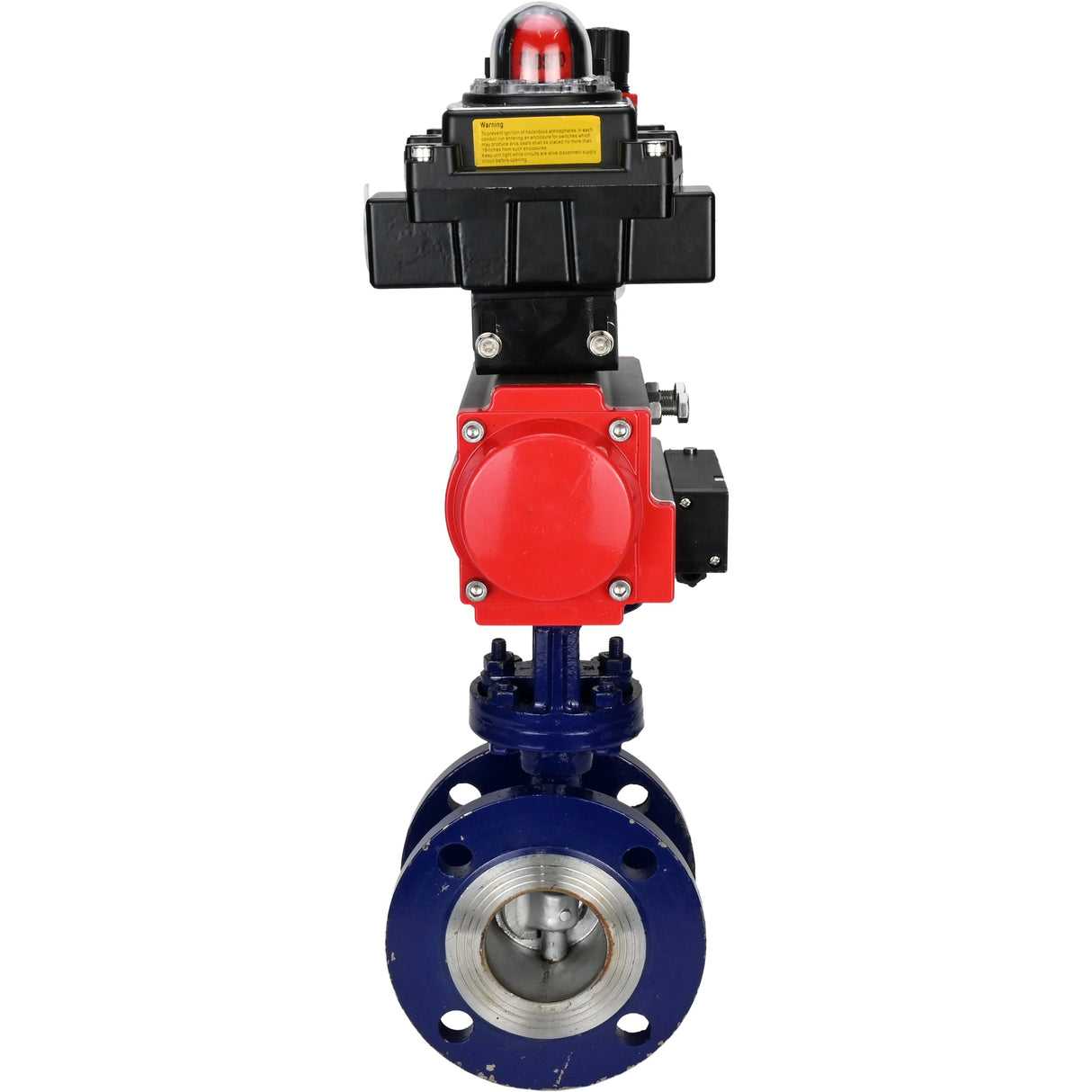 Vanne papillon d'eau Elephant WBV3EX-3432M-1W-F-ISO, matériau du corps - Acier au carbone, matériau du disque - Acier inoxydable AISI 316, joint - Métal, actionneur pneumatique PA-SA avec ressorts de rappel, 4M310-08 220V, BKV APL-410N EX BPV AFC2000