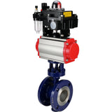 Vanne papillon d'eau Elephant WBV3EX-3432M-1W-F-ISO, matériau du corps - Acier au carbone, matériau du disque - Acier inoxydable AISI 316, joint - Métal, actionneur pneumatique PA-SA avec ressorts de rappel, 4M310-08 24V, BKV APL-410N EX BPV AFC2000