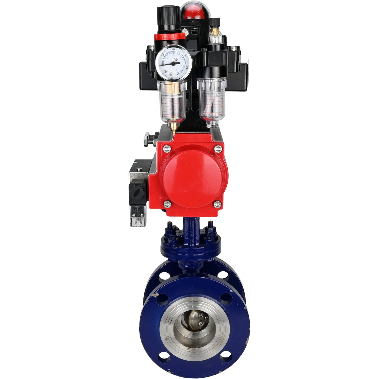 Vanne papillon d'eau Elephant WBV3EX-3432M-1W-F-ISO, matériau du corps - Acier au carbone, matériau du disque - Acier inoxydable AISI 316, joint - Métal, actionneur pneumatique PA-SA avec ressorts de rappel, 4M310-08 24V, BKV APL-410N EX BPV AFC2000
