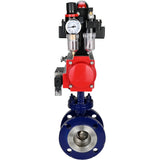 Vanne papillon d'eau Elephant WBV3EX-3432M-1W-F-ISO, matériau du corps - Acier au carbone, matériau du disque - Acier inoxydable AISI 316, joint - Métal, actionneur pneumatique PA-SA avec ressorts de rappel, 4M310-08 24V, BKV APL-410N EX BPV AFC2000