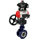 Vanne papillon d'eau Elephant WBV3EX-3431M-1W-F-ISO, matériau du corps - Acier au carbone, matériau du disque - Acier inoxydable AISI 304, joint - Métal, actionneur pneumatique PA-DA double action, 4M310-08 24V, BKV APL-410N EX, volant MON,