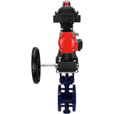 Vanne papillon d'eau Elephant WBV3EX-3432M-1W-F-ISO, matériau du corps - Acier au carbone, matériau du disque - Acier inoxydable AISI 316, joint - Métal, actionneur pneumatique PA-DA double action, 4M310-08 220V, BKV APL-410N EX, volant MON