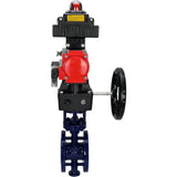 Vanne papillon d'eau Elephant WBV3EX-3432M-1W-F-ISO, matériau du corps - Acier au carbone, matériau du disque - Acier inoxydable AISI 316, joint - Métal, actionneur pneumatique PA-DA double action, 4M310-08 24V, BKV APL-410N EX, volant MON