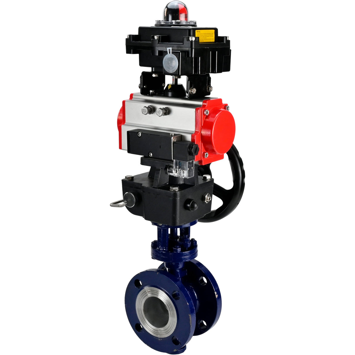 Vanne papillon d'eau Elephant WBV3EX-3432M-1W-F-ISO, matériau du corps - Acier au carbone, matériau du disque - Acier inoxydable AISI 316, joint - Métal, actionneur pneumatique PA-DA double action, 4M310-08 24V, BKV APL-410N EX, volant MON
