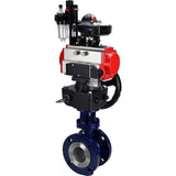 Vanne papillon d'eau Elephant WBV3EX-3432M-1W-F-ISO, matériau du corps - Acier au carbone, matériau du disque - Acier inoxydable AISI 316, joint - Métal, actionneur pneumatique PA-DA double action, 4M310-08 24V, BKV APL-210N, volant MON, BPV AFC2000