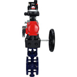 Vanne papillon d'eau Elephant WBV3EX-3432M-1W-F-ISO, matériau du corps - Acier au carbone, matériau du disque - Acier inoxydable AISI 316, joint - Métal, actionneur pneumatique PA-DA double action, 4M310-08 24V, BKV APL-210N, volant MON, BPV AFC2000