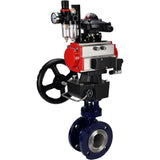 Vanne papillon d'eau Elephant WBV3EX-3431M-1W-F-ISO, matériau du corps - Acier au carbone, matériau du disque - Acier inoxydable AISI 304, joint - Métal, actionneur pneumatique PA-DA double action, 4M310-08 24V, BKV APL-210N, volant MON, BPV AFC2000