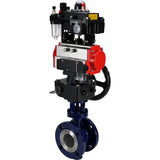 Vanne papillon d'eau Elephant WBV3EX-3432M-1W-F-ISO, matériau du corps - Acier au carbone, matériau du disque - Acier inoxydable AISI 316, joint - Métal, actionneur pneumatique PA-DA double action, 4M310-08 24V, BKV APL-410N EX, volant MON, BPV AFC2000