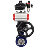Vanne papillon d'eau Elephant WBV3EX-3432M-1W-F-ISO, matériau du corps - Acier au carbone, matériau du disque - Acier inoxydable AISI 316, joint - Métal, actionneur pneumatique PA-DA double action, 4M310-08 220V, BKV APL-410N EX, volant MON, BPV AFC2000