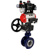 Vanne papillon d'eau Elephant WBV3EX-3432M-1W-F-ISO, matériau du corps - Acier au carbone, matériau du disque - Acier inoxydable AISI 316, joint - Métal, actionneur pneumatique PA-DA double action, 4M310-08 220V, BKV APL-410N EX, volant MON, BPV AFC2000