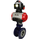 Vanne papillon d'eau Elephant WBV3EX-3432M-1W-F-ISO, matériau du corps - Acier au carbone, matériau du disque - Acier inoxydable AISI 316, joint - Métal, actionneur pneumatique PA-SA avec ressorts de rappel, 4M310-08 220V, BKV APL-510N EX