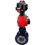 Vanne papillon d'eau Elephant WBV3EX-3432M-1W-F-ISO, matériau du corps - Acier au carbone, matériau du disque - Acier inoxydable AISI 316, joint - Métal, actionneur pneumatique PA-SA avec ressorts de rappel, 4M310-08 220V, BKV APL-510N EX