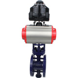 Vanne papillon d'eau Elephant WBV3EX-3432M-1W-F-ISO, matériau du corps - Acier au carbone, matériau du disque - Acier inoxydable AISI 316, joint - Métal, actionneur pneumatique PA-SA avec ressorts de rappel, 4M310-08 220V, BKV APL-510N EX