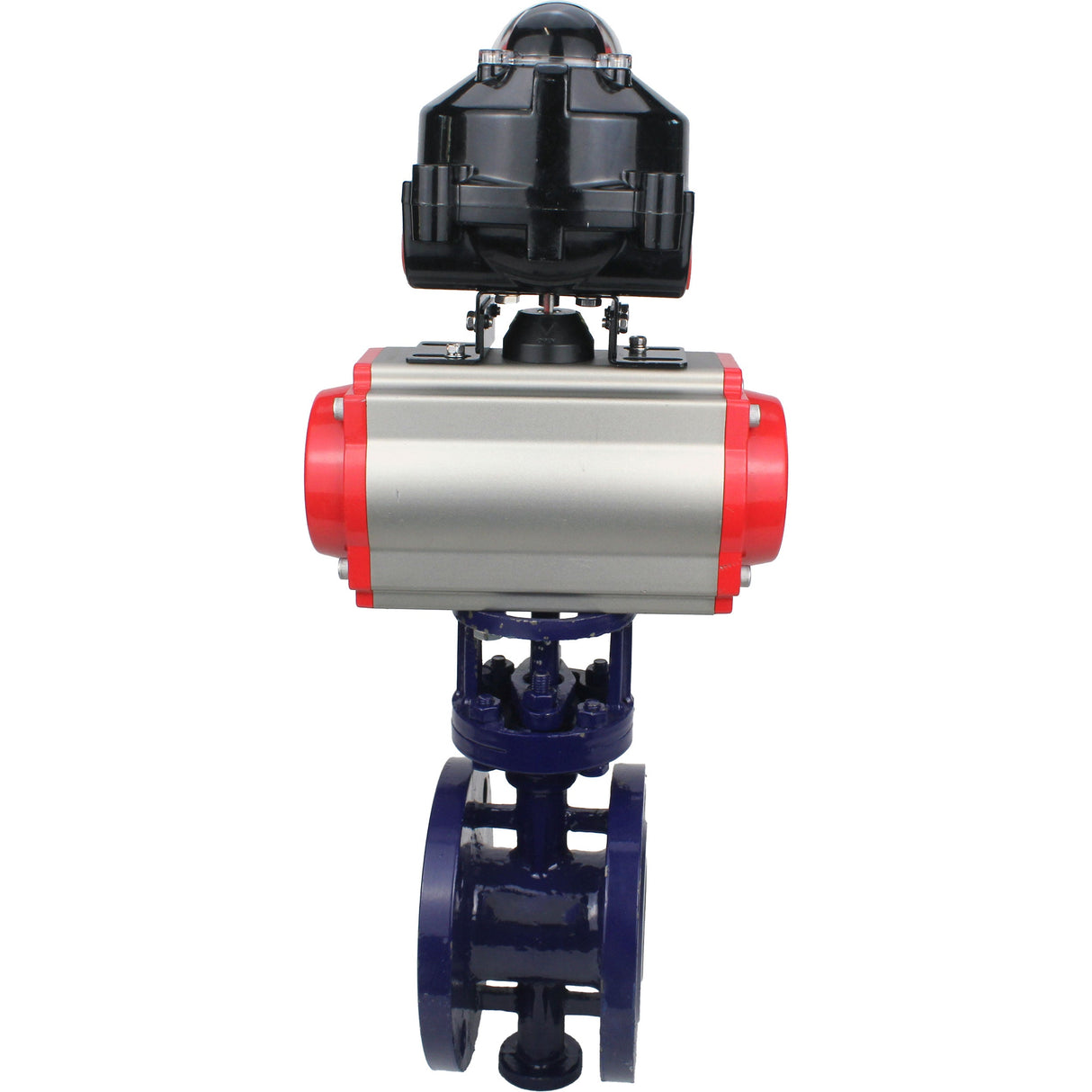 Vanne papillon d'eau Elephant WBV3EX-3432M-1W-F-ISO, matériau du corps - Acier au carbone, matériau du disque - Acier inoxydable AISI 316, joint - Métal, actionneur pneumatique PA-SA avec ressorts de rappel, 4M310-08 24V, BKV APL-510N EX