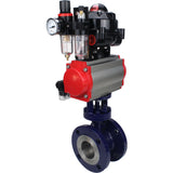 Vanne papillon d'eau Elephant WBV3EX-3432M-1W-F-ISO, matériau du corps - Acier au carbone, matériau du disque - Acier inoxydable AISI 316, joint - Métal, actionneur pneumatique PA-SA avec ressorts de rappel, 4M310-08 24V, BKV APL-510N EX, BPV AFC2000