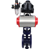 Vanne papillon d'eau Elephant WBV3EX-3432M-1W-F-ISO, matériau du corps - Acier au carbone, matériau du disque - Acier inoxydable AISI 316, joint - Métal, actionneur pneumatique PA-SA avec ressorts de rappel, 4M310-08 24V, BKV APL-510N EX, BPV AFC2000