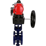 Vanne papillon d'eau Elephant WBV3EX-3432M-1W-F-ISO, matériau du corps - Acier au carbone, matériau du disque - Acier inoxydable AISI 316, joint - Métal, actionneur pneumatique PA-DA double action, volant 4M310-08 220V MON