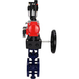 Vanne papillon d'eau Elephant WBV3EX-3432M-1W-F-ISO, matériau du corps - Acier au carbone, matériau du disque - Acier inoxydable AISI 316, joint - Métal, actionneur pneumatique PA-DA double action, volant manuel 4M310-08 24 V MON, BPV AFC2000