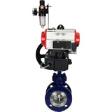 Vanne papillon d'eau Elephant WBV3EX-3432M-1W-F-ISO, matériau du corps - Acier au carbone, matériau du disque - Acier inoxydable AISI 316, joint - Métal, actionneur pneumatique PA-DA double action, volant manuel 4M310-08 24 V MON, BPV AFC2000