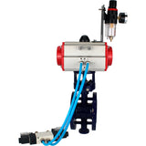 Vanne papillon d'eau Elephant WBV3EX-3432M-1W-F-ISO, matériau du corps - Acier au carbone, matériau du disque - Acier inoxydable AISI 316, joint - Métal, actionneur pneumatique PA-SA avec ressorts de rappel, 4V320-08 220V BPV AFC2000