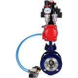 Vanne papillon d'eau Elephant WBV3EX-3432M-1W-F-ISO, matériau du corps - Acier au carbone, matériau du disque - Acier inoxydable AISI 316, joint - Métal, actionneur pneumatique PA-SA avec ressorts de rappel, 4V320-10 220V, BKV APL-410N EX BPV AFC2000