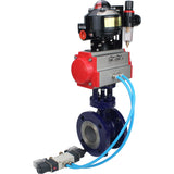 Vanne papillon d'eau Elephant WBV3EX-3432M-1W-F-ISO, matériau du corps - Acier au carbone, matériau du disque - Acier inoxydable AISI 316, joint - Métal, actionneur pneumatique PA-SA avec ressorts de rappel, 4V320-08 220V, BKV APL-510N EX, BPV AFC2000