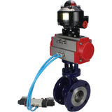Vanne papillon d'eau Elephant WBV3EX-3431M-1W-F-ISO, matériau du corps - Acier au carbone, matériau du disque - Acier inoxydable AISI 304, joint - Métal, actionneur pneumatique PA-DA double action, 4V320-08 220V, BKV APL-510N EX