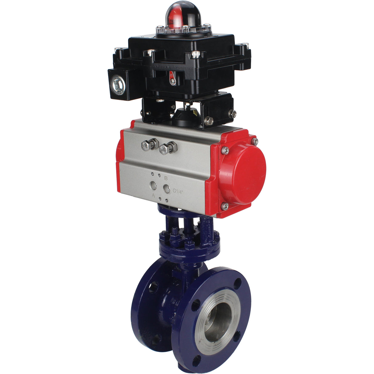 Vanne papillon d'eau Elephant WBV3EX-3431M-1W-F-ISO, matériau du corps - Acier au carbone, matériau du disque - Acier inoxydable AISI 304, joint - Métal, actionneur pneumatique PA-SA avec ressorts de rappel, , BKV APL-410N EX