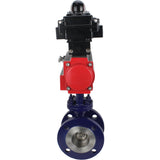 Vanne papillon d'eau Elephant WBV3EX-3431M-1W-F-ISO, matériau du corps - Acier au carbone, matériau du disque - Acier inoxydable AISI 304, joint - Métal, actionneur pneumatique PA-SA avec ressorts de rappel, , BKV APL-410N EX