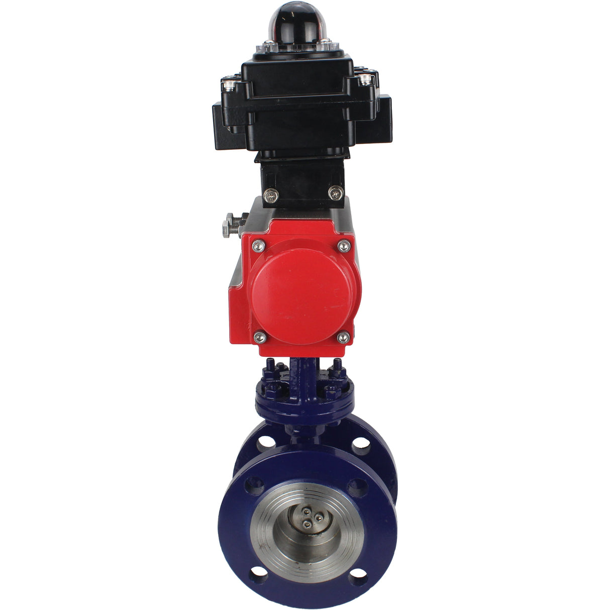 Vanne papillon d'eau Elephant WBV3EX-3431M-1W-F-ISO, matériau du corps - Acier au carbone, matériau du disque - Acier inoxydable AISI 304, joint - Métal, actionneur pneumatique PA-DA double action, BKV APL-410N EX