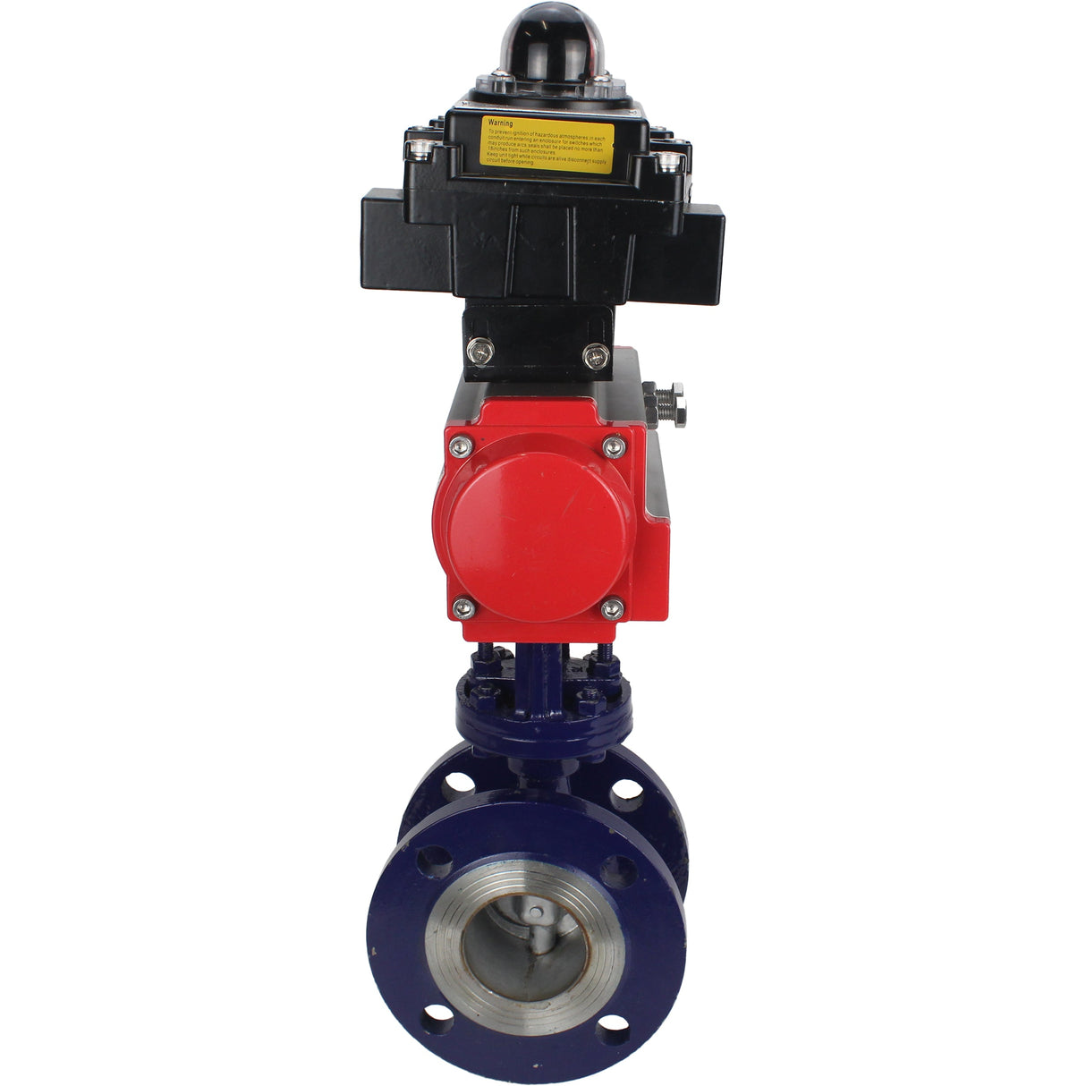 Vanne papillon d'eau Elephant WBV3EX-3431M-1W-F-ISO, matériau du corps - Acier au carbone, matériau du disque - Acier inoxydable AISI 304, joint - Métal, actionneur pneumatique PA-SA avec ressorts de rappel, , BKV APL-410N EX