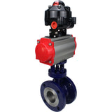 Vanne papillon d'eau Elephant WBV3EX-3432M-1W-F-ISO, matériau du corps - Acier au carbone, matériau du disque - Acier inoxydable AISI 316, joint - Métal, actionneur pneumatique PA-SA avec ressorts de rappel, , BKV APL-510N EX