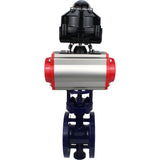 Vanne papillon d'eau Elephant WBV3EX-3432M-1W-F-ISO, matériau du corps - Acier au carbone, matériau du disque - Acier inoxydable AISI 316, joint - Métal, actionneur pneumatique PA-SA avec ressorts de rappel, , BKV APL-510N EX