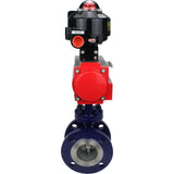 Vanne papillon d'eau Elephant WBV3EX-3432M-1W-F-ISO, matériau du corps - Acier au carbone, matériau du disque - Acier inoxydable AISI 316, joint - Métal, actionneur pneumatique PA-SA avec ressorts de rappel, , BKV APL-510N EX