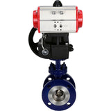Vanne papillon d'eau Elephant WBV3EX-3432M-1W-F-ISO, matériau du corps - Acier au carbone, matériau du disque - Acier inoxydable AISI 316, joint - Métal, actionneur pneumatique PA-DA, volant à double effet MON
